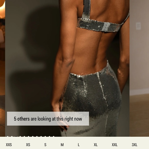 Meshki Metallic Silver Backless Dress - Picture 3 of 12